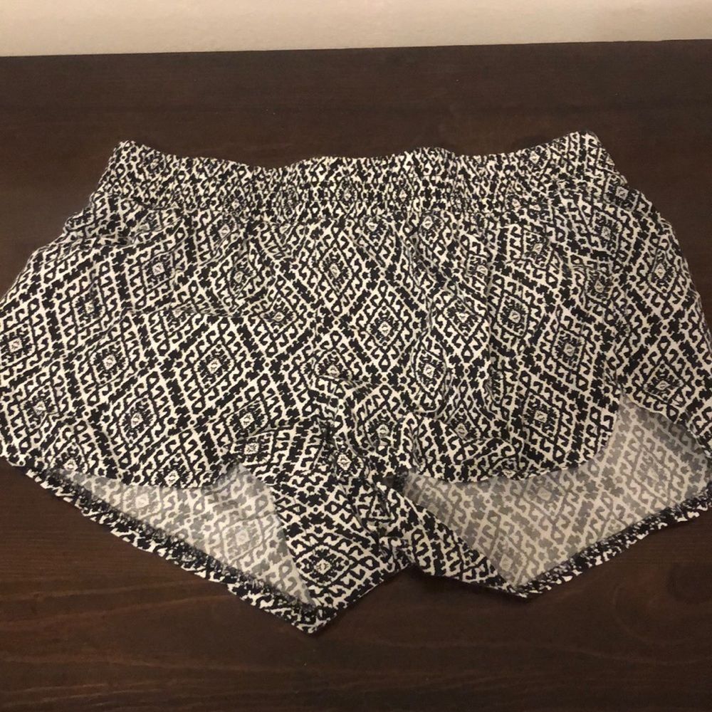 Black and white shorts